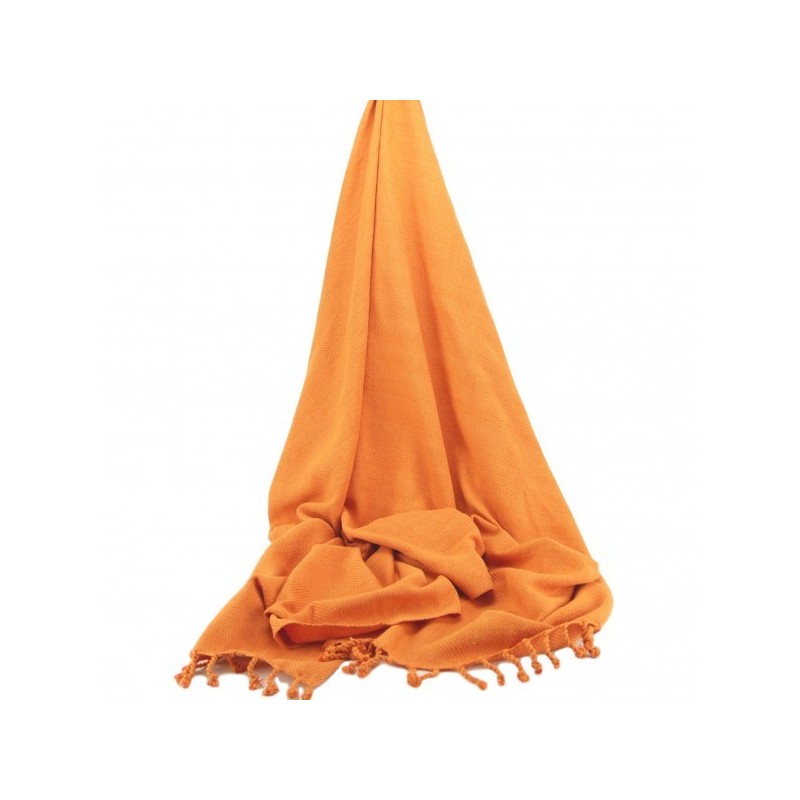 Herringbone Cotton Throw in Pumpkin