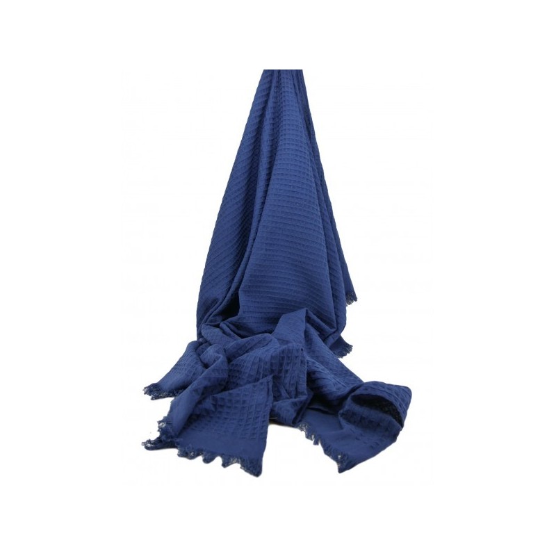 Cotton Waffle Throw in Navy