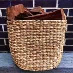 Vegan Friendly Water Hyacinth Natural Square Storage Baskets in a Set of 3