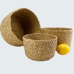 Vegan Friendly Small Seagrass Planter Baskets in a Set of 3