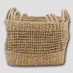 Vegan Friendly Seagrass Open Weave Square Baskets in a Set of 5
