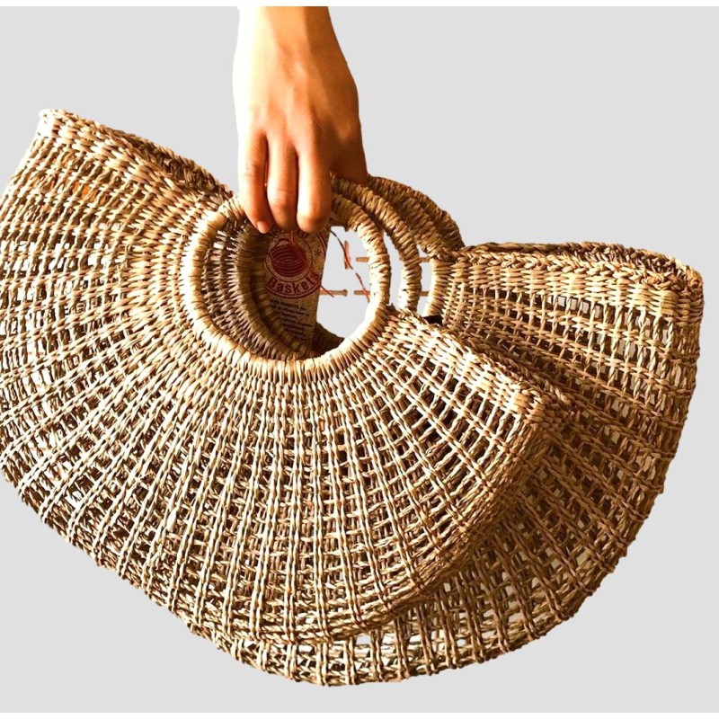 Vegan Friendly Half Circle Seagrass Basket - 2 Sizes