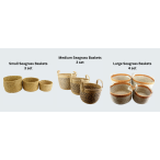 BUNDLE 3 - Vegan Friendly Seagrass Baskets - Small | Medium | Large (Round)